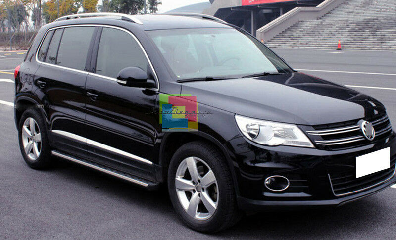 PEDANE LATERALI VW TIGUAN 5N 2007-2015 SOTTOPORTA ANTISCIVOLO ALLUMINIO E PVC .-