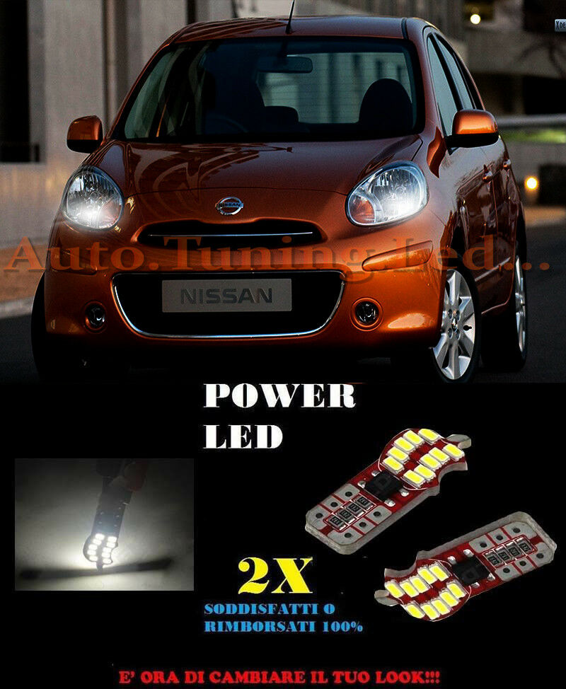 LUCI POSIZIONE NISSAN MICRA 2010-2015 CANBUS T10 BIANCO 20 LED SUPER QUALITA