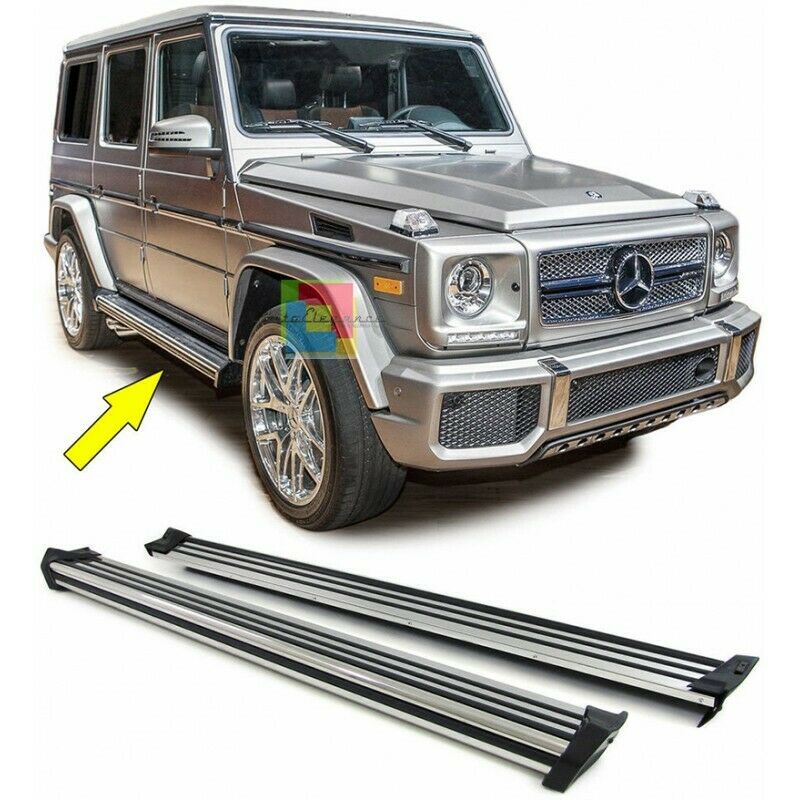 PEDANE LATERALI MERCEDES G W463 SOTTO PORTA TOP QUALITA' LOOK AMG -