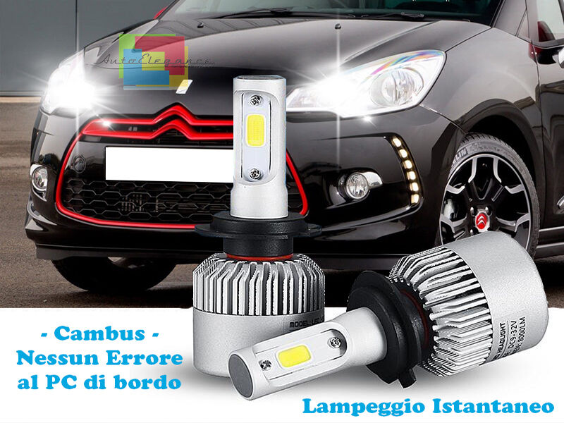 LAMPADE ABBAGLIANTI LED CITROEN DS3 2009-2015 LAMPEGGIO ISTANTANEO 6000K CREE --