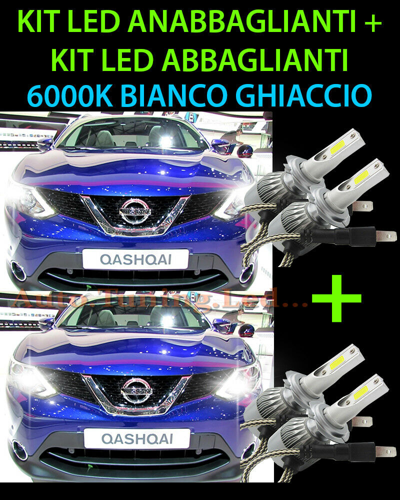 LED HIGH BEAM & LOW BEAM LAMP KIT FOR NISSAN QASHQAI 2014 ONWARDS -.