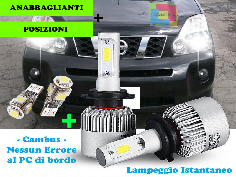 LAMPADE ABBAGLIANTI ANABBAGLIANTI + POSIZIONI LED NISSAN X-TRAIL 2007-2013 CREE