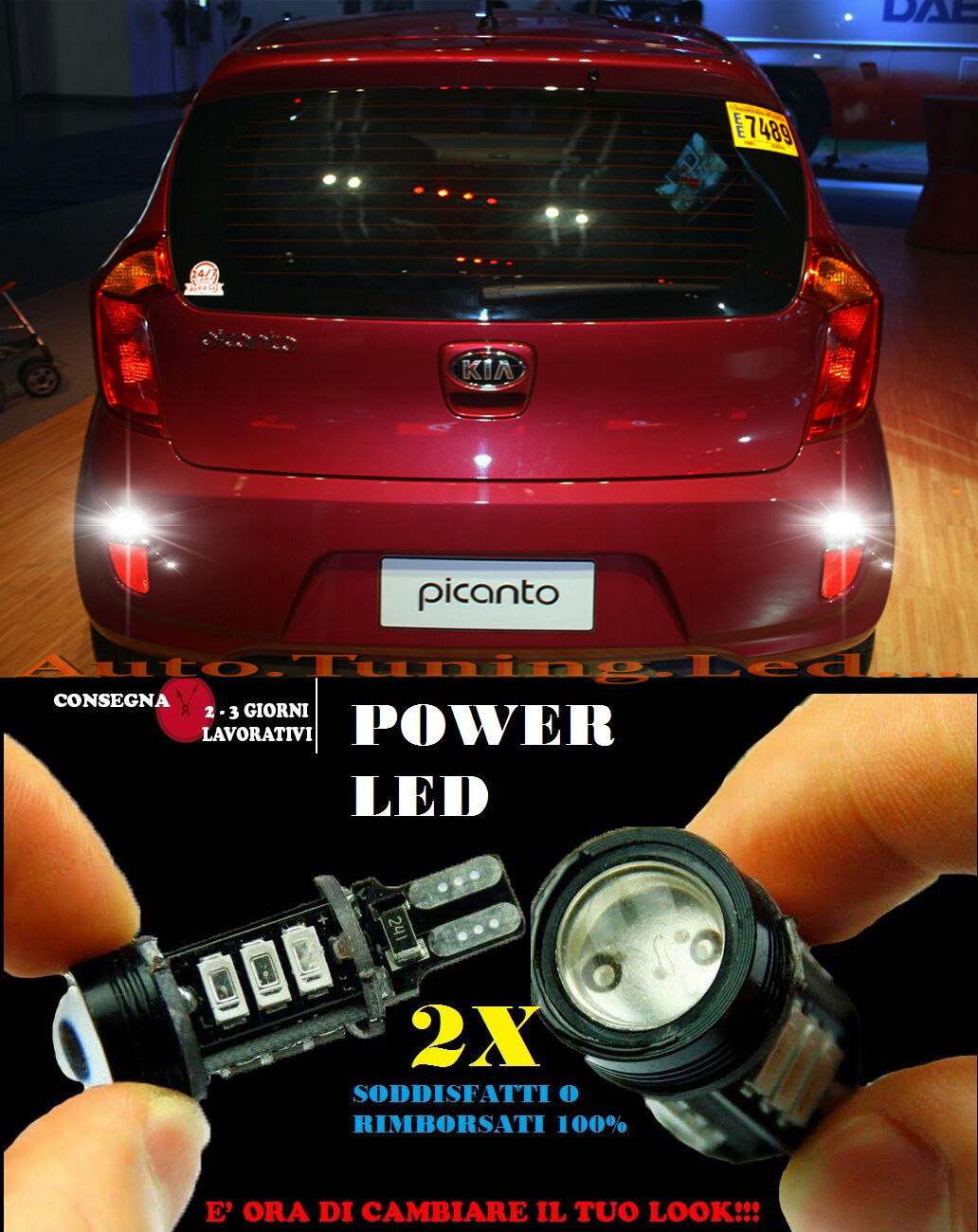 KIA PICANTO 6000K LAMPADE RETROMARCIA A LED T15 W16W CANBUS NO ERROR