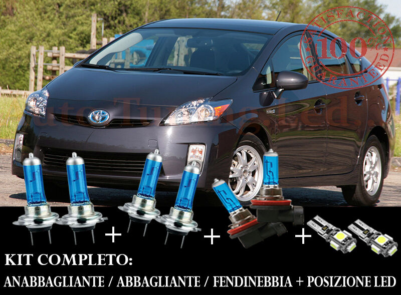 TOYOTA PRIUS 2009+ SET COMPLETO LAMPADE BLU XENON + POSIZIONE A LED