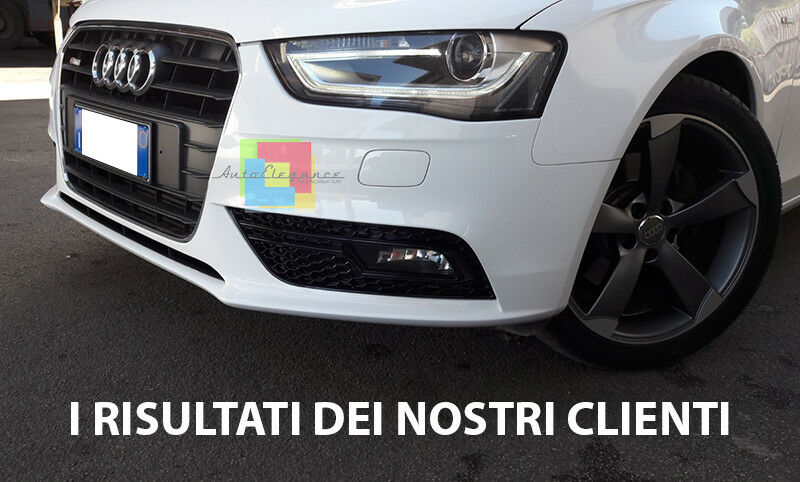 RS4 DESIGN FOG LIGHT GRILLS FOR AUDI A4 B8 2012-2015 HONEYCOMB TOTAL BLACK .-
