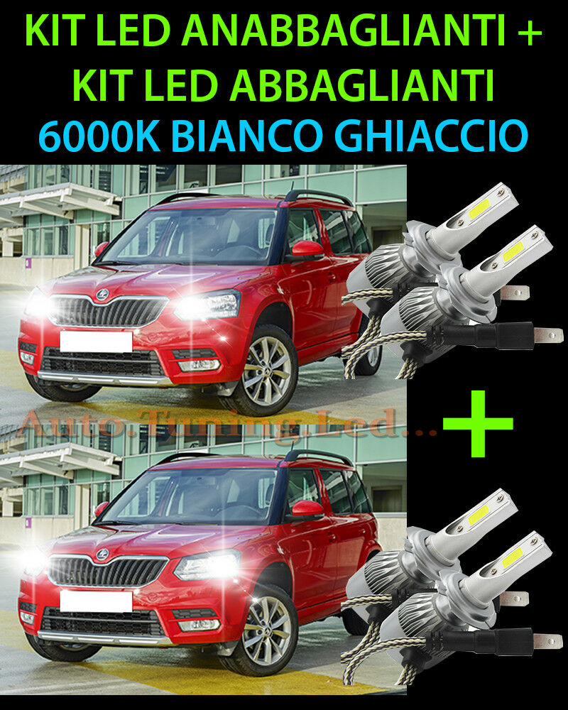 KIT LED LAMPADE ABBAGLIANTI & ANABBAGLIANTI PER SKODA YETI 2014 IN POI -.