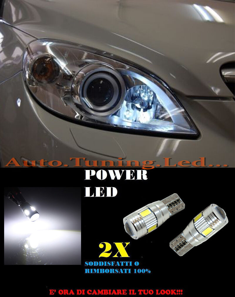 LUCI POSIZIONE MERCEDES CLASSE B W245 CANBUS T10 BIANCO 6 LED W5W SUPER QUALITA