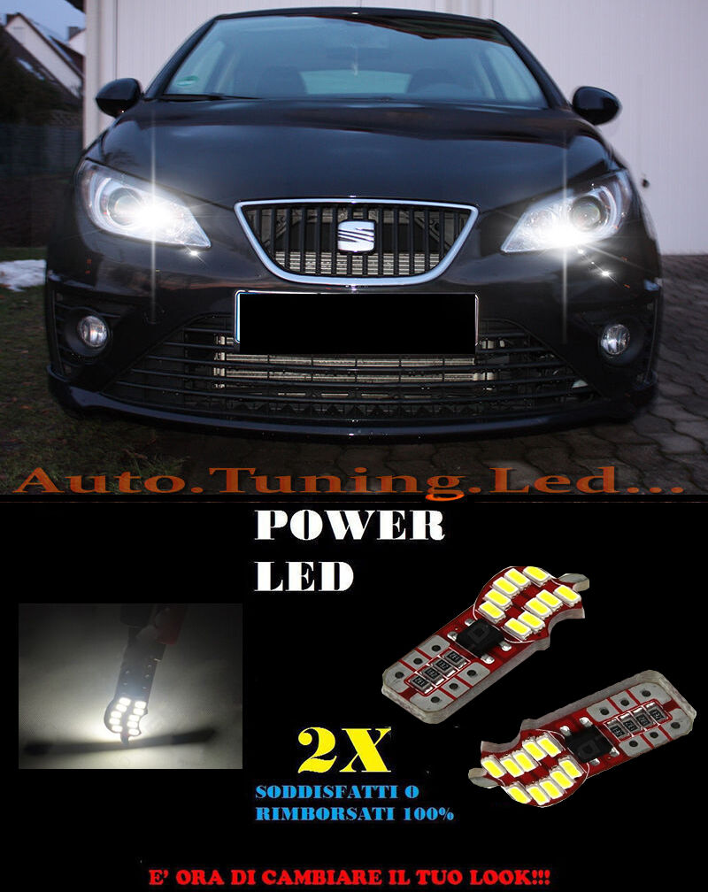 LUCI POSIZIONE SEAT IBIZA 6J 2008+ CANBUS T10 BIANCO 20 LED SUPER QUALITA