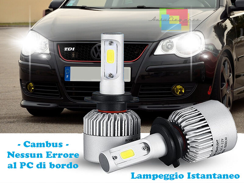 LAMPADE ANABBAGLIANTI LED VW POLO 9N3 LAMPEGGIO ISTANTANEO 6000K