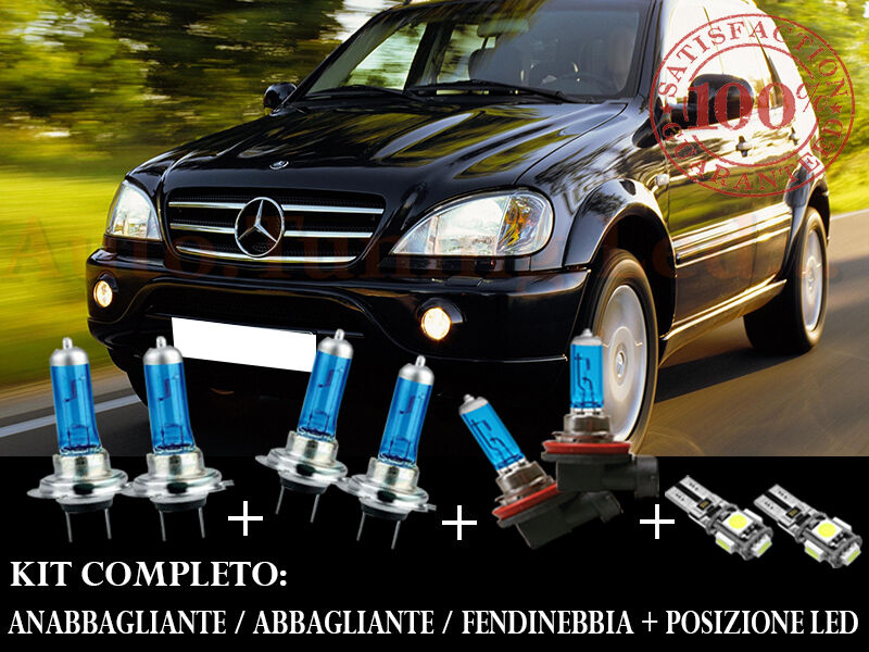MERCEDES ML W163 1998-2005 SET COMPLETO LAMPADE BLU XENON + POSIZIONE A LED