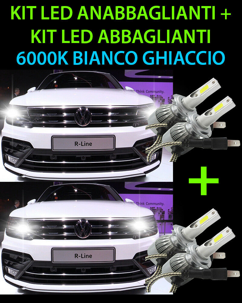 KIT LED LAMPADE ABBAGLIANTI & ANABBAGLIANTI PER VW TIGUAN MK2 2016+ -.