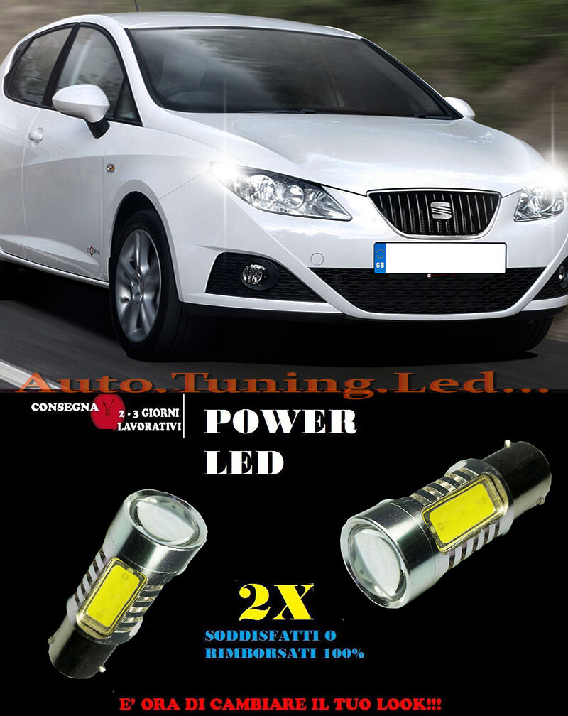 SEAT IBIZA 5 COPPIA LAMPADE LUCI DIURNE A LED 6000K P21W BA15 NO ERROR