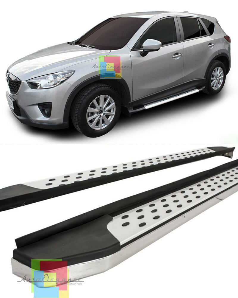 PEDANE LATERALI MAZDA CX-5 2011-2016 SOTTOPORTA ANTI SCIVOLO ALLUMINIO