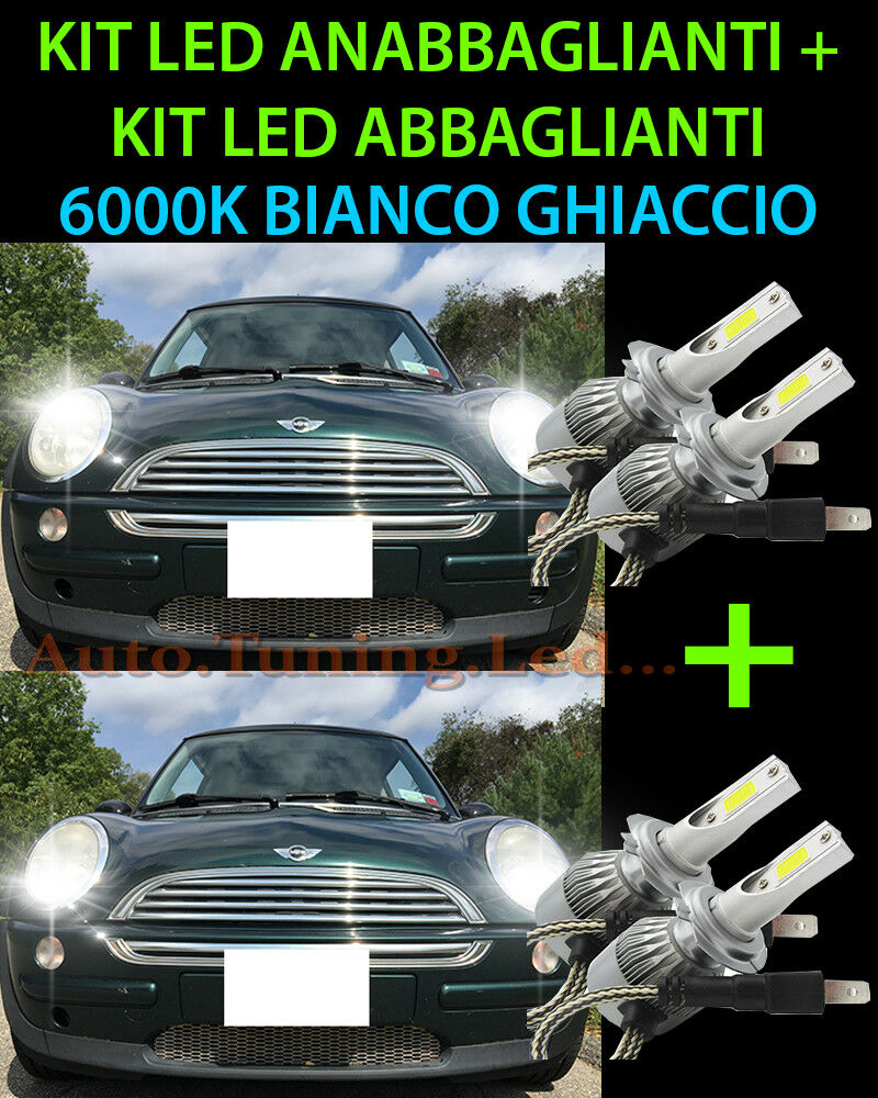 LED HIGH BEAM & LOW BEAM LAMP KIT FOR MINI COOPER R50 R53 2001-2006 -.