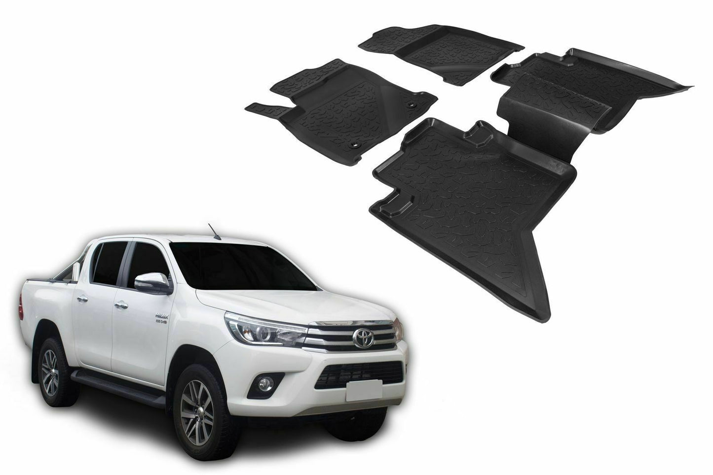 TOYOTA HILUX 2015+ TAPPETINI AUTO IN GOMMA - TAPPETI TOP QUALITA -1