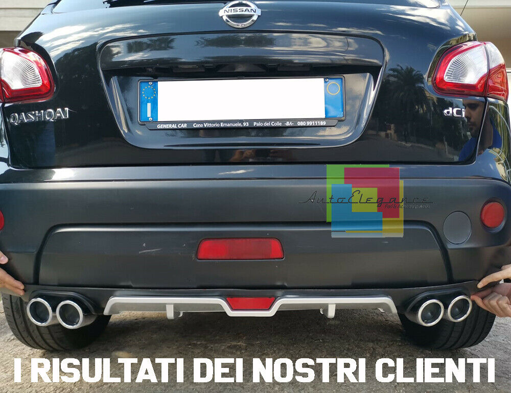 SOTTO PARAURTI QUATTRO TERMINALI PER NISSAN QASHQAI J10 DIFFUSORE POSTERIORE ABS