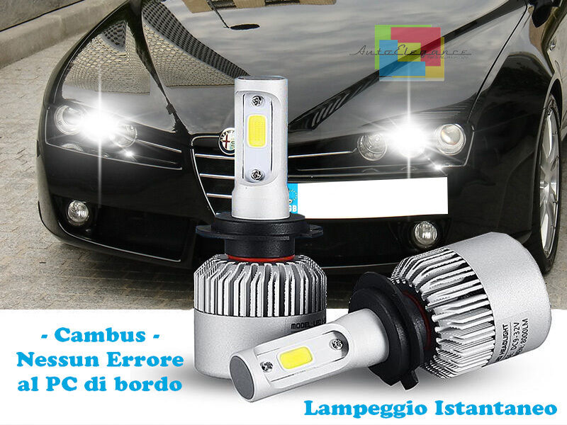 LAMPADE ABBAGLIANTI LED ALFA ROMEO 159 LAMPEGGIO ISTANTANEO 6000K