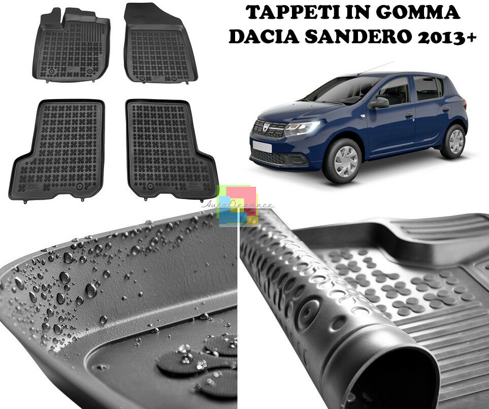 DACIA SANDERO 2013 IN POI TAPPETINI AUTO IN GOMMA - TAPPETI TOP QUALITA -1- AUTOELEGANCERICAMBI