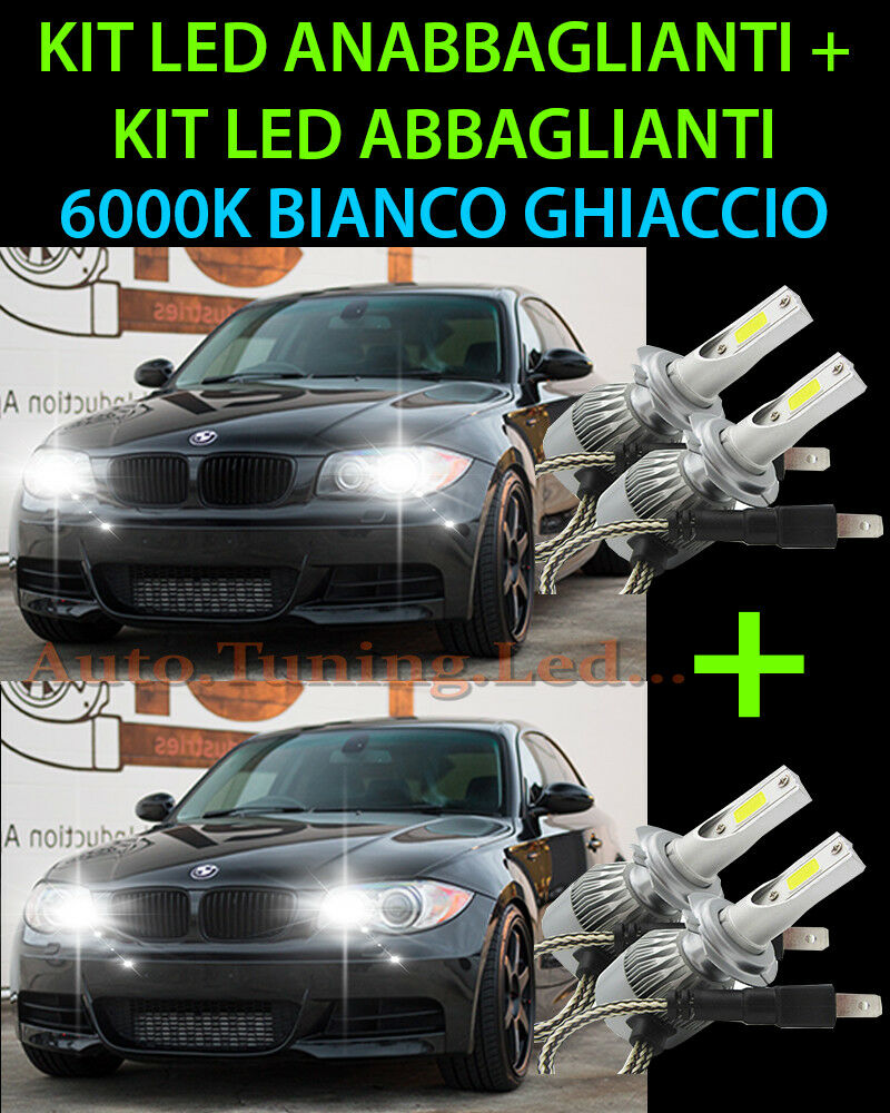 KIT LED LAMPADE ABBAGLIANTI & ANABBAGLIANTI PER BMW SERIE 1 E87 E81 2004-2011 -.