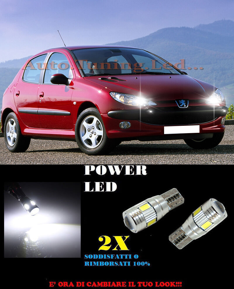 POSITION LIGHTS PEUGEOT 206 1998-2008 CANBUS T10 WHITE 6 LED W5W SUPER QUALITY