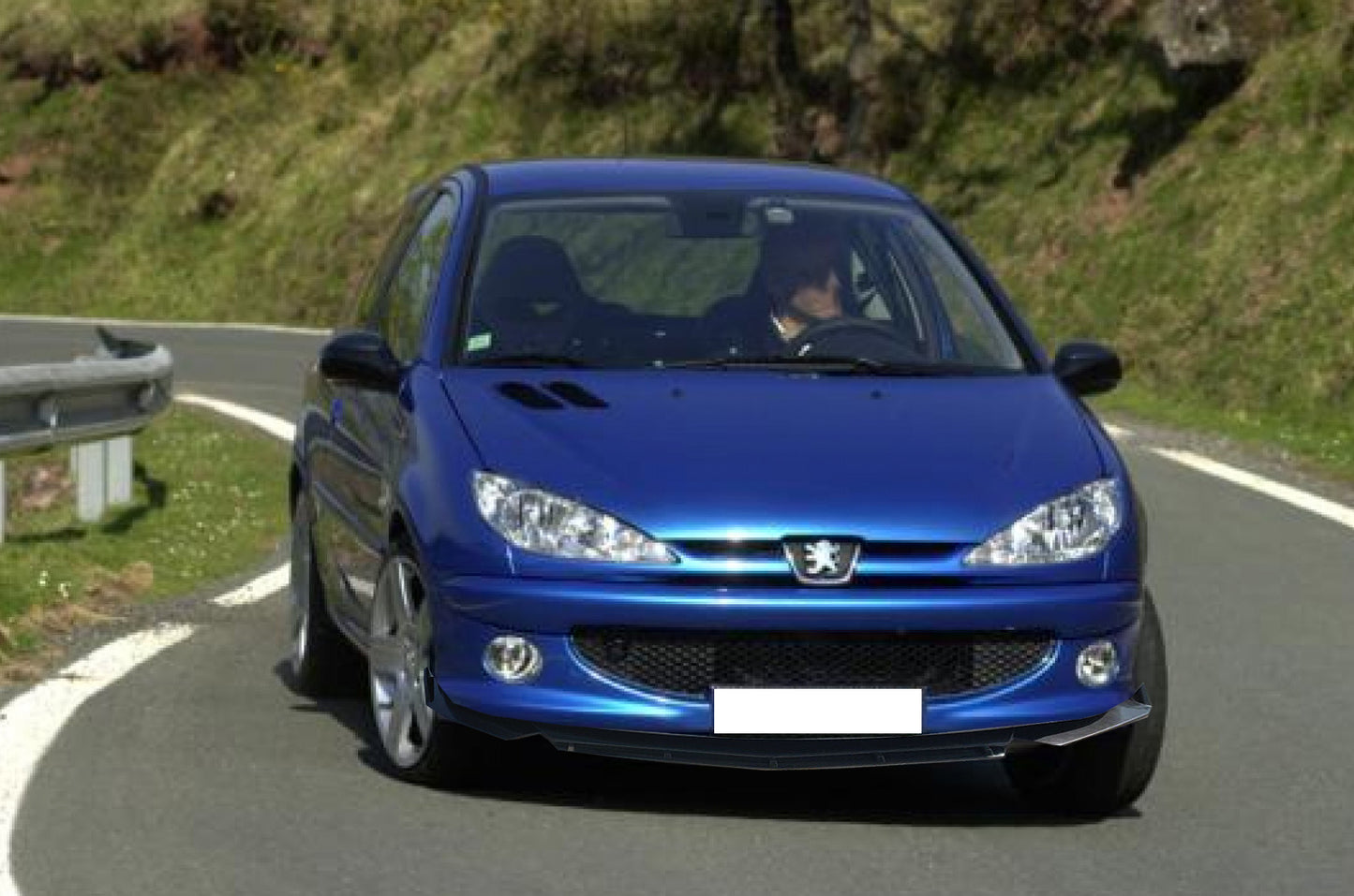 PEUGEOT 206 SPLITTER SOTTO PARAURTI ANTERIORE NERO LUCIDO LOOK RS