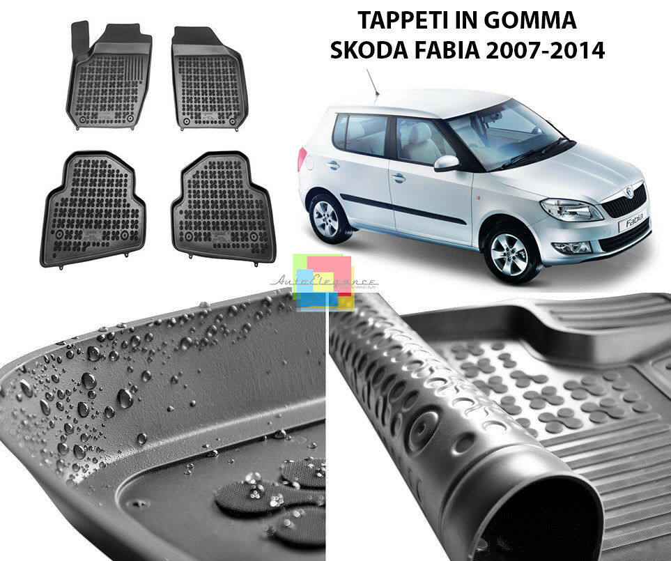 SKODA FABIA 2007-2014 TAPPETINI AUTO IN GOMMA - TAPPETI TOP QUALITA -1-
