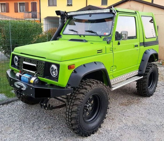 SUZUKI SAMURAI SJ410 LED HEADLIGHTS WITH ANGEL EYES DAYTIME RUNNING LIGHTS