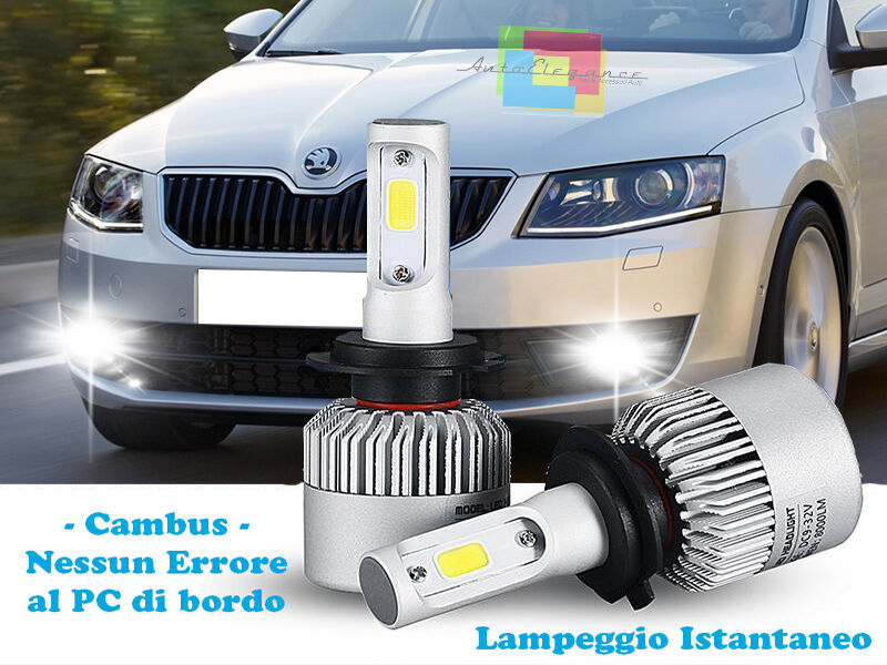 LAMPADE FENDINEBBIA A LED CREE SKODA RAPID 2012+ CAMBUS BIANCO GHIACCIO