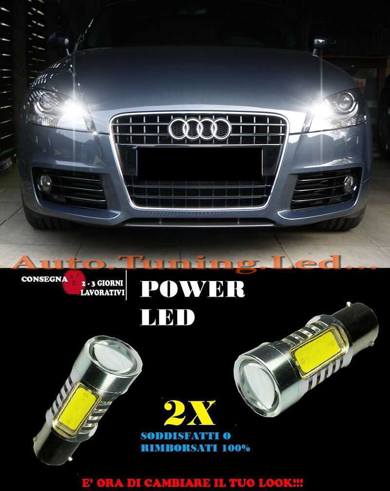 AUDI TT 8J COPPIA LAMPADE LUCI DIURNE A LED 6000K P21W BA15 NO ERROR AUTOELEGANCERICAMBI