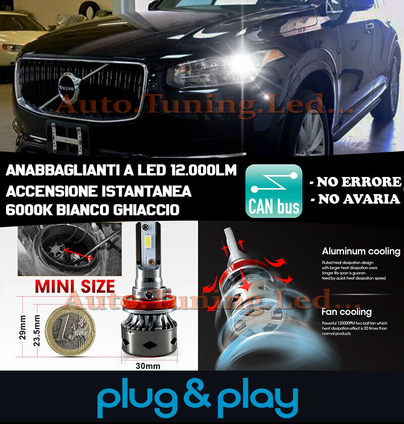 LAMPADE ANABBAGLIANTI LED VOLVO XC90 II 2014+ ISTANTANEO 6000K