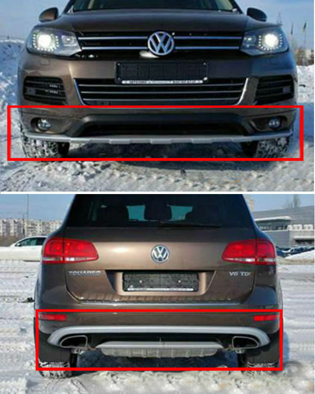 SOTTO PARAURTI VW TOUAREG 2010-2014 ANTERIORE & POSTERIORE LOOK SPORTIVO ABS -