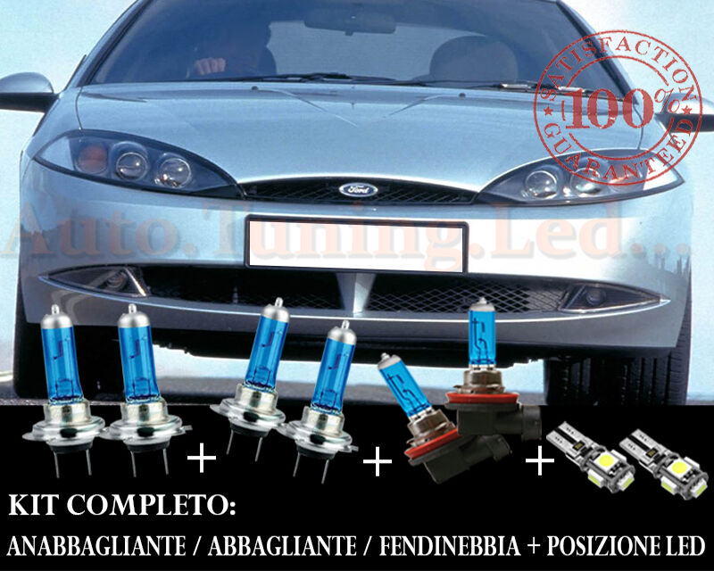 FORD COUGAR SET COMPLETO LAMPADE BLU XENON + POSIZIONE A LED