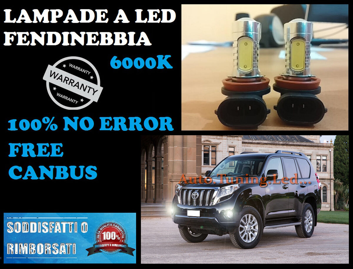 LAMPADE FENDINEBBIA H8 LED CREE RESISTENZA CANBUS 6000K TOYOTA LAND CRUISER 2014