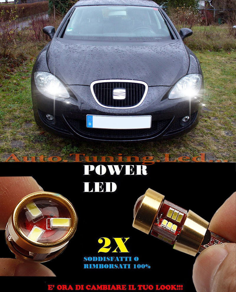LUCI POSIZIONE SEAT LEON 1P 05-12 CANBUS T10 BIANCO 27 LED SUPER QUALITA