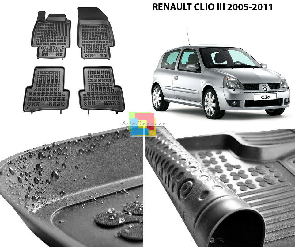 RENAULT CLIO III 2005-2011 TAPPETINI AUTO IN GOMMA - TAPPETI TOP QUALITA -1-
