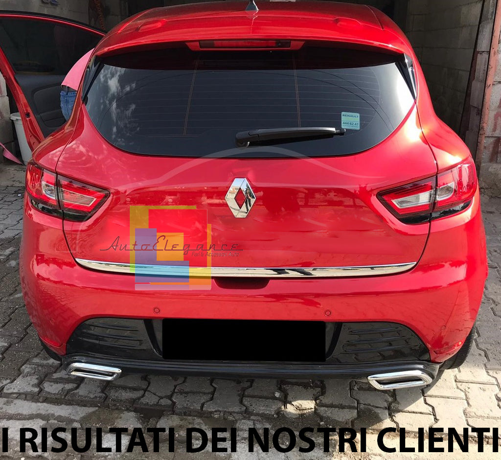 RENAULT CLIO IV 2012+ DIFFUSORE SOTTO PARAURTI DIFFUSORE TERMINALI CROMATI ABS
