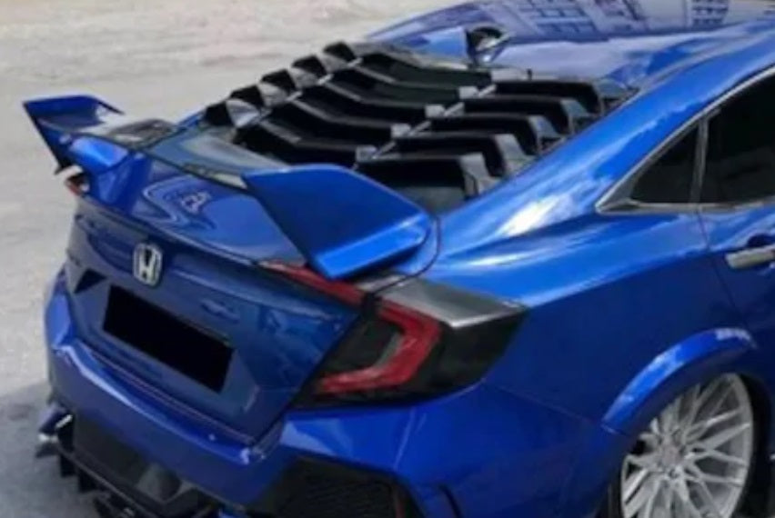 HONDA CIVIC X 2015+ REAR WINDOW LOUVER SPOILER ABS BLACK RS LOOK