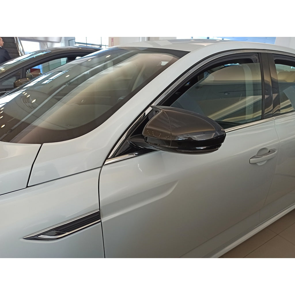 RENAULT TALISMAN 2015+ CALOTTE ADESIVE SPECCHI SPECCHIETTI RETROVISORI NERO LUCIDO