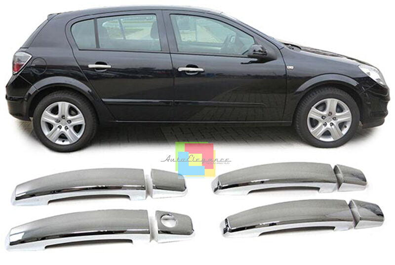 SET COPRI MANIGLIE FINITURA CROMATE ADESIVE 3M PER OPEL ASTRA H 2004 IN POI