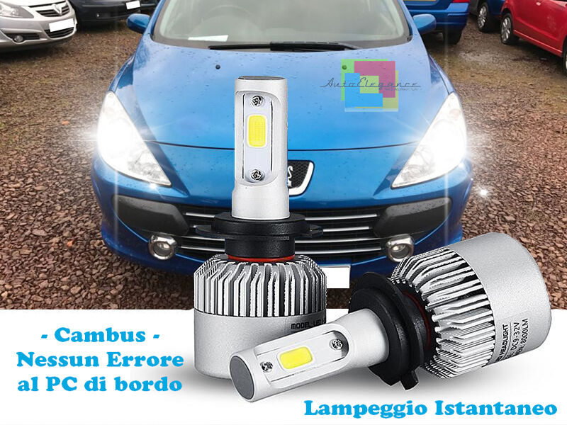 LED LOW BEAM LAMPS PEUGEOT 307 02-09 INSTANT FLASH 6000K
