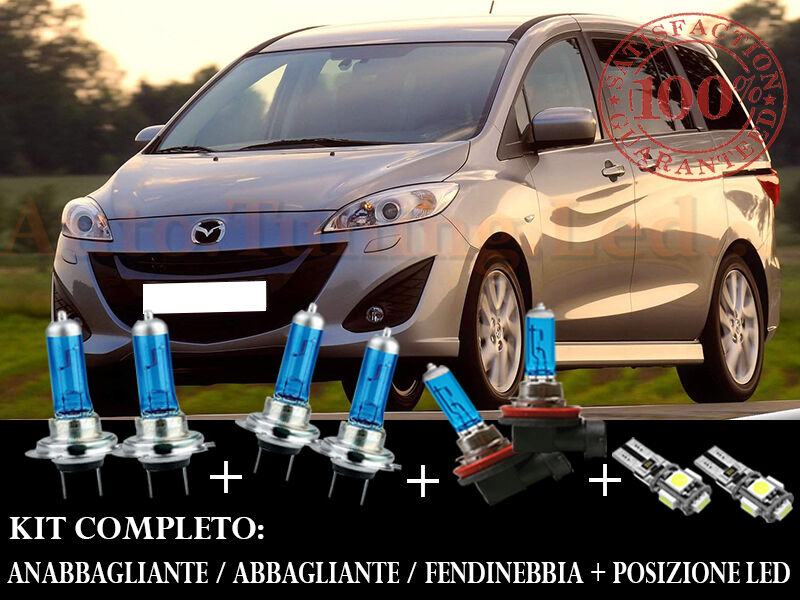 MAZDA 5 COMPLETE SET BLUE XENON LAMPS + LED POSITION