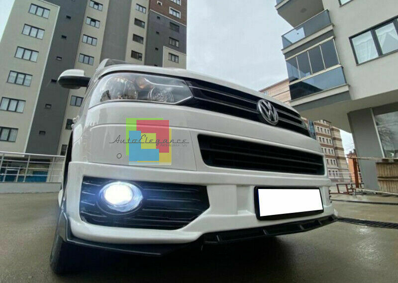0079 VW TRANSPORTER T5 SPLITTER PARAURTI ANTERIORE NERO LUCIDO LOOK RS AUTOELEGANCERICAMBI