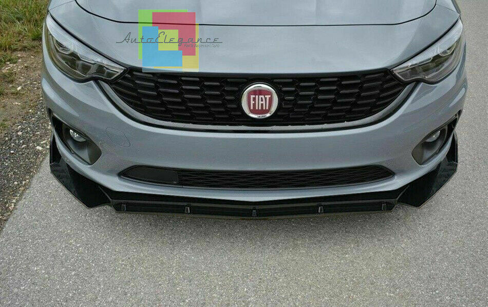 0093 FIAT TIPO 2015+ SPLITTER PARAURTI ANTERIORE NERO LUCIDO LOOK RS AUTOELEGANCERICAMBI