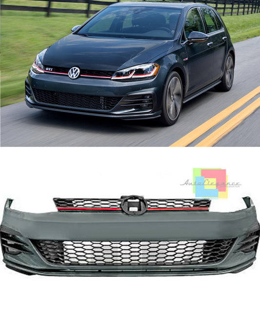 VW GOLF VII 7.5 2017-2020 PARAURTI ANTERIORE COMPLETO LOOK GTI GTD IN ABS