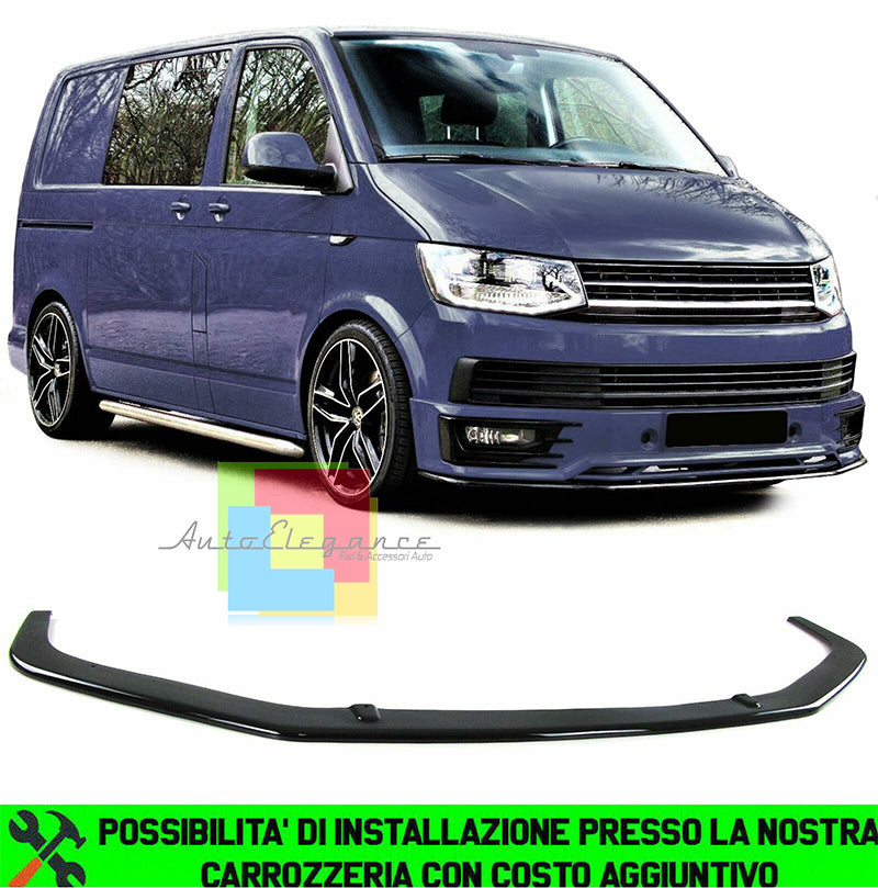 VW T6 TRANSPOSTER 2015+ SPORTLINE FRONT BUMPER SPOILER ABS BLACK