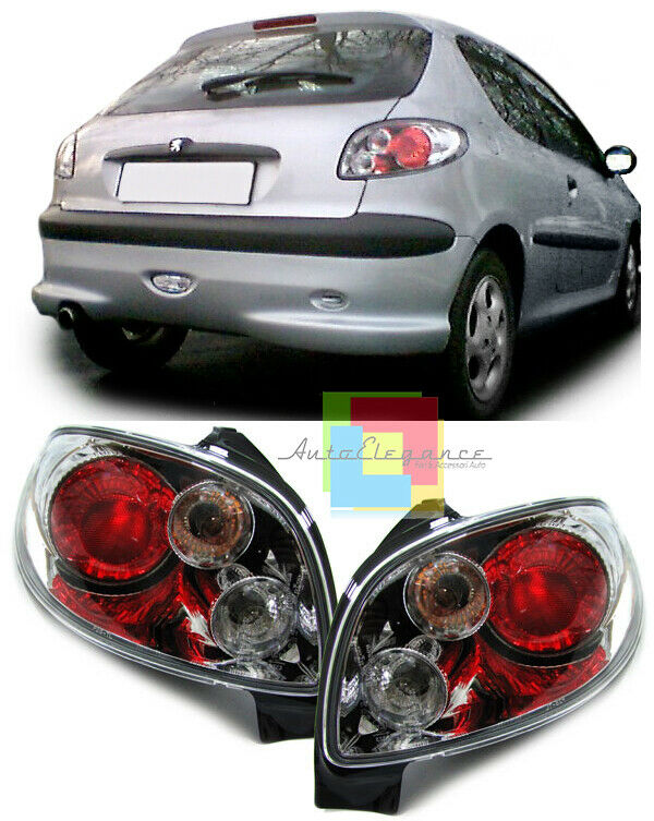 FANALI CROMATI PER PEUGEOT 206 FARI POSTERIORI