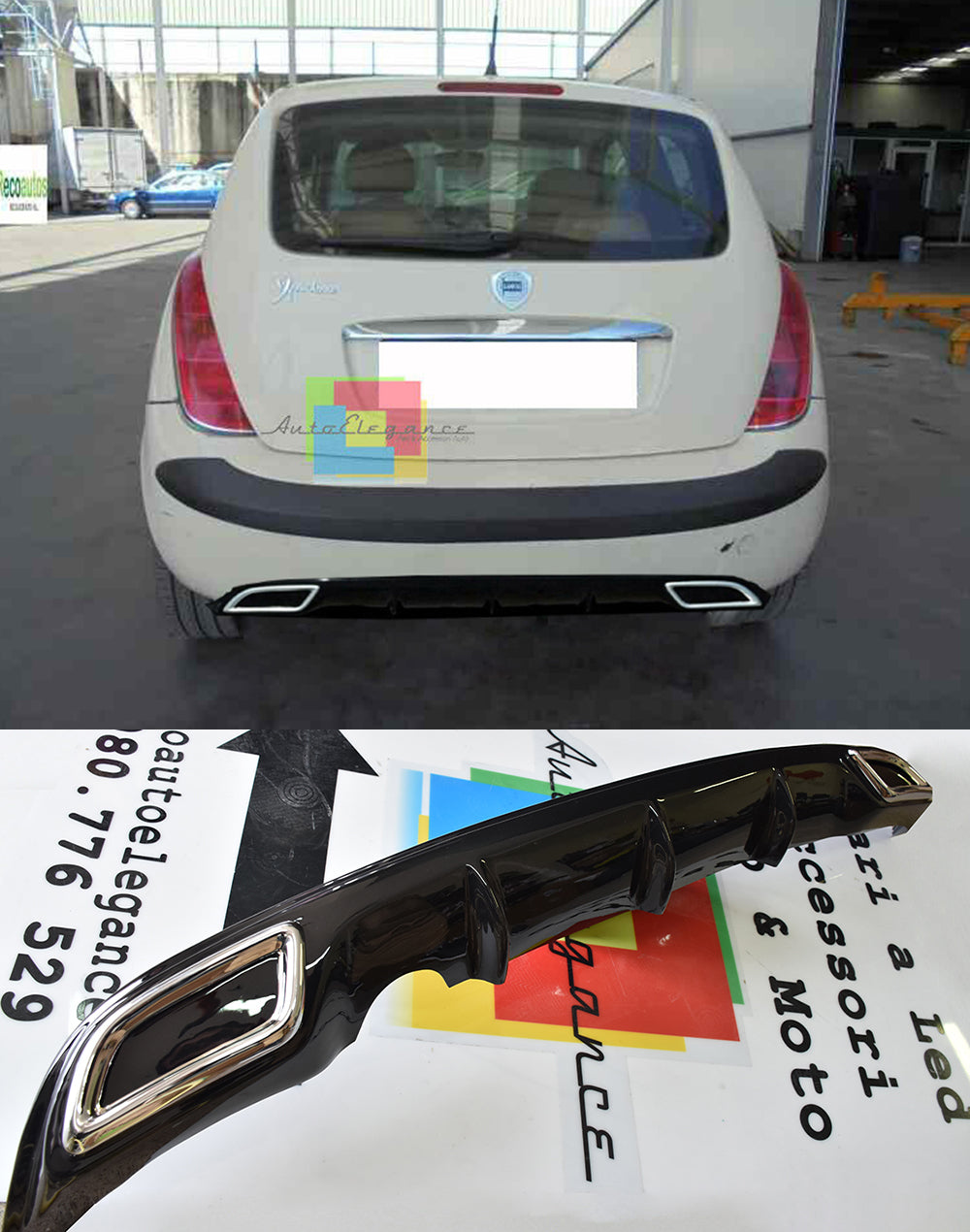 LANCIA YPSILON 843 UNDER BUMPER DIFFUSER DIFFUSER OVAL TIP ABS