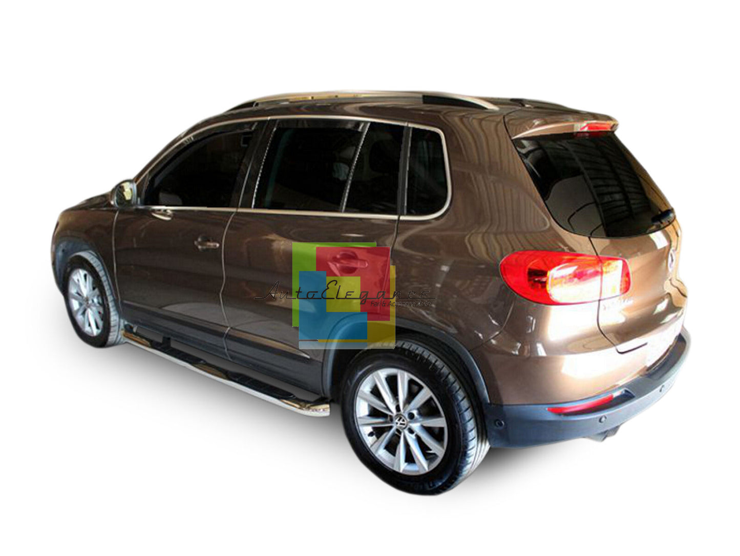 VW TIGUAN 5N 2007-2015 PEDANE LATERALI TUBOLARI SOTTO PORTA ACCIAIO