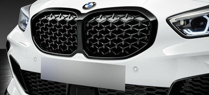 BMW SERIE 1 F40 2019+ GRIGLIA ANTERIORE DIAMANT NERO LUCIDO CALANDRA M AUTOELEGANCERICAMBI