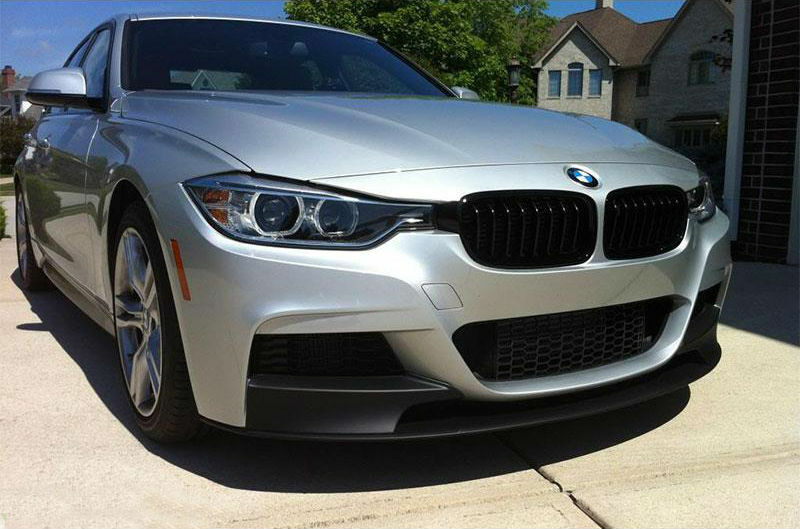 BMW 3 SERIES F30 F31 M SPORT UNDER FRONT BUMPER BLADE MATT BLACK SPLITTER